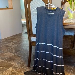 Navy Dress with white stripes